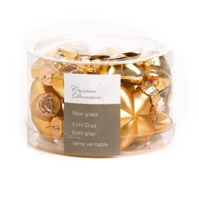 12 Glazen sterren 40 mm licht goud - Decoris - thumbnail