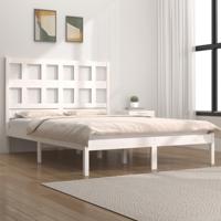 Bedframe zonder matras massief grenenhout wit 160x200 cm - thumbnail