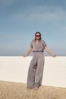 By-Bar Broek benji silky stripe | jet black - thumbnail