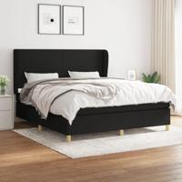 Boxspring met matras stof zwart 180x200 cm - thumbnail