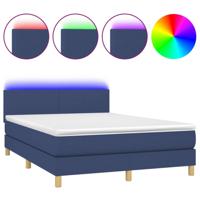 Boxspring met matras en LED stof blauw 140x200 cm - thumbnail