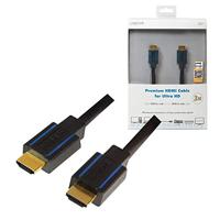 LogiLink CHB005 HDMI-kabel HDMI Aansluitkabel HDMI-A-stekker, HDMI-A-stekker 3.00 m Zwart 4K UHD - thumbnail