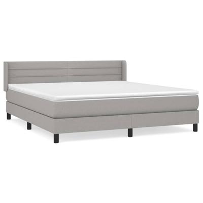 Boxspring met matras stof lichtgrijs 180x200 cm