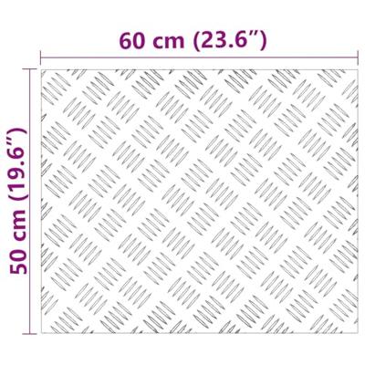 VidaXL Trap tread rechthoekig 2 pcs zilver 60 x 50 cm aluminium
