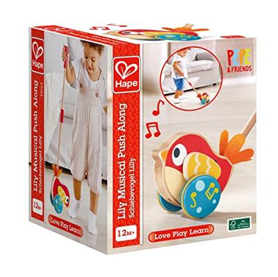 Hape lilly vogel houten duwstok met geluid