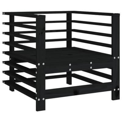 Tuinstoelen 2 st massief grenenhout zwart