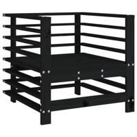 Tuinstoelen 2 st massief grenenhout zwart - thumbnail