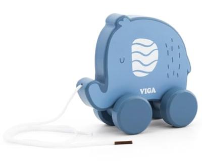VIGA trek olifant, afm 11 cm, blauw, 1 stuk - thumbnail