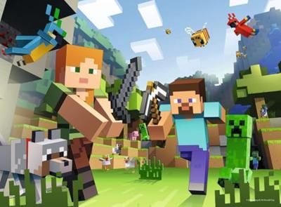 Ravensburger puzzel Minecraft 100st - thumbnail
