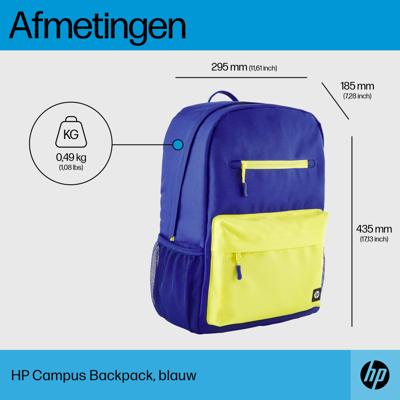 HP Campus Laptoprugzak Geschikt voor max. (laptop): 39,6 cm (15,6) Blauw, Geel-groen