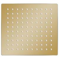 Regendouchekop vierkant 20x20 cm roestvrij staal goudkleurig - thumbnail