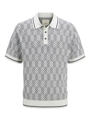 Jack & Jones Jprblucody Structure Knit Polo Ss Trui Korte Mouw Dark Denim