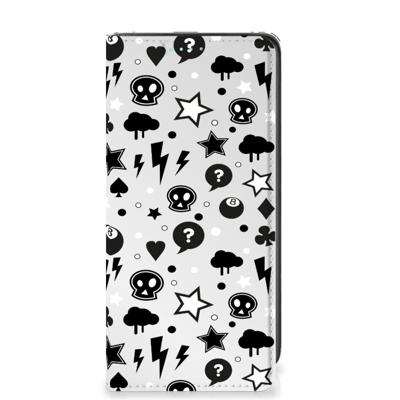 Mobiel BookCase Samsung Galaxy A41 Silver Punk Mobiel BookCase Samsung Galaxy A41 Silver Punk