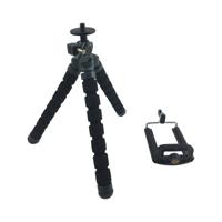 Rollei Selfie Mini - flexibel mini-statief incl. kogelkop en smartphone-adapter; robuust, stabiel, wikkelbaar, buigbaar, met anti-slip rubberen voetjes - zwart - thumbnail