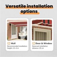 VidaXL Inklapbaar zonnescherm oranje 400 x 200 cm stof - thumbnail