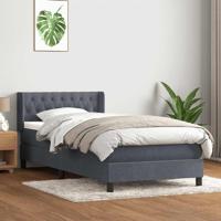 Boxspring met matras fluweel donkergrijs 90x210 cm - thumbnail