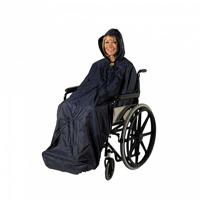 Rolstoelponcho Wheely Mac zonder mouwen Deluxe | Gevoerd | Capuchon | Winddicht | Waterdicht | Blauw | Medium | Splash | PR34024-M - thumbnail