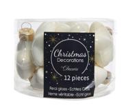 12 Glazen sterren 40 mm wol wit KSD Decoris - Decoris - thumbnail