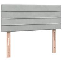 Boxspring met matras fluweel lichtgrijs 120x220 cm - thumbnail