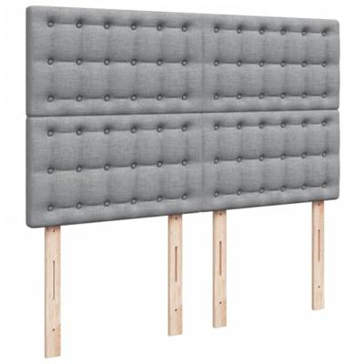 Boxspring met matras stof lichtgrijs 140x190 cm