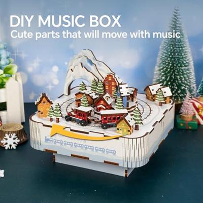 Tone-Cheer muziekdoosje Sneeuw Trein DIY Modelbouw Knutselen