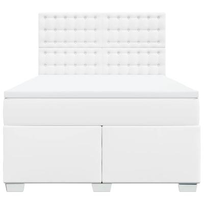 Boxspring met matras kunstleer wit 140x190 cm