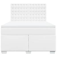 Boxspring met matras kunstleer wit 140x190 cm - thumbnail