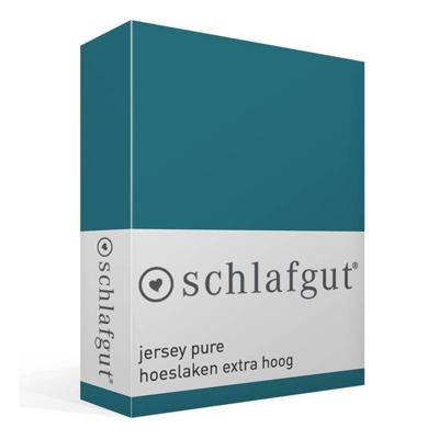 Schlafgut Schlafgut Pure Jersey Boxspring Hoeslaken XL - 180x200 - 200x220 530 Petrol Deep
