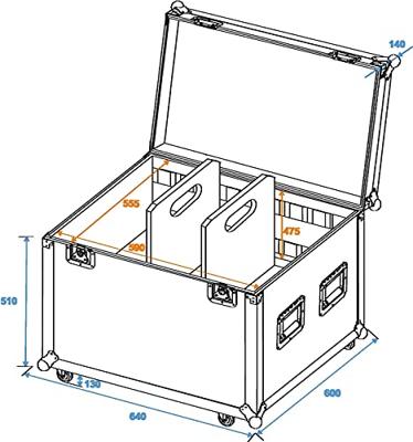 Roadinger Universal Tour Case Flightcase (l x b x h) 620 x 650 x 650 mm