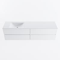 MONDIAZ VICA 180cm badmeubel onderkast Talc 4 lades. Wastafel CLOUD links 1 kraangat, kleur Talc. - thumbnail