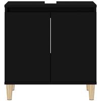 Wastafelkast 58x33x60 cm bewerkt hout zwart - thumbnail