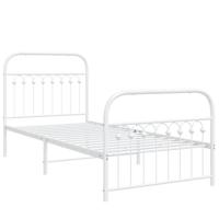 Bedframe met hoofd- en voeteneinde metaal wit 90x200 cm - thumbnail