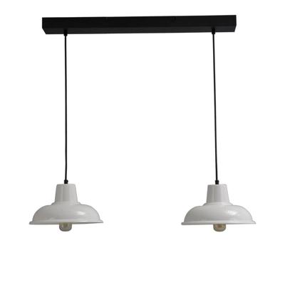 Masterlight Retro eettafellampDi panna Industria 2x26 2-lichts wit met zwart - 2045-06-06-S-70-2