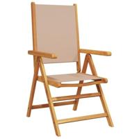 Tuinstoelen 2 st massief acaciahout en stof taupe - thumbnail