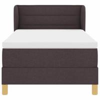 Boxspringbed met matras creme 90x200 cm stof Donkerbruin - thumbnail