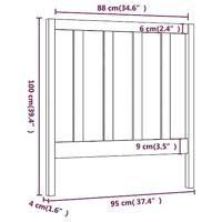 Hoofdbord 95x4x100 cm massief grenenhout honingbruin - thumbnail
