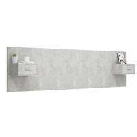 Hoofdbord met kastjes bewerkt hout betongrijs - thumbnail