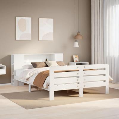 Bedframe zonder matras massief grenenhout wit 120x190 cm Bedframe zonder matras massief grenenhout wit 120x190 cm