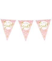 Party flags foil it's a girl! | 6 stuks - thumbnail