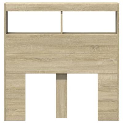 Hoofdbordkast met LED-verlichting 100x17x102 cm sonoma eiken Hoofdbordkast met LED-verlichting 100x17x102 cm sonoma eiken