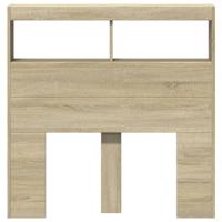 Hoofdbordkast met LED-verlichting 100x17x102 cm sonoma eiken - thumbnail