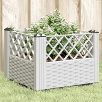 VidaXL Plantenbak met pinnen 43,5x43,5x43,5 cm polypropeen wit - thumbnail