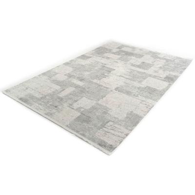 Viscose Vloerkleed - Vintage - Patchwork - Trasor - Grijs-80 x 150 cm