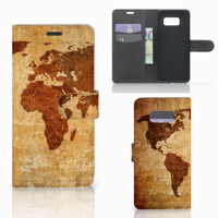 Samsung Galaxy S8 Plus Flip Cover Wereldkaart - thumbnail