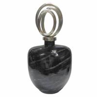 Vaas DKD Home Decor 23 x 13 x 41 cm Kristal Zilverkleurig Zwart Aluminium Modern - thumbnail