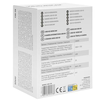 Savio CAK-04 webcam 720 MP 1280 x 720 Pixels USB Zwart