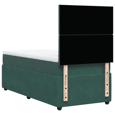 Boxspring met matras fluweel donkergroen 160x200 cm - thumbnail