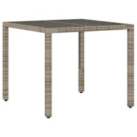 5-delige Bistroset met kussens poly rattan grijs - thumbnail