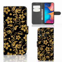 Samsung Galaxy A30 Hoesje Gouden Bloemen - thumbnail