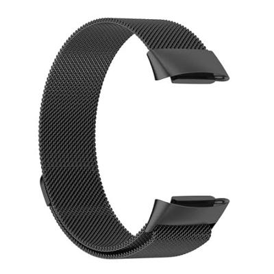 By Qubix - Milanese bandje - Zwart - Compatible met Compatible met Fitbit Charge 5 - Compatible fitbit bandje